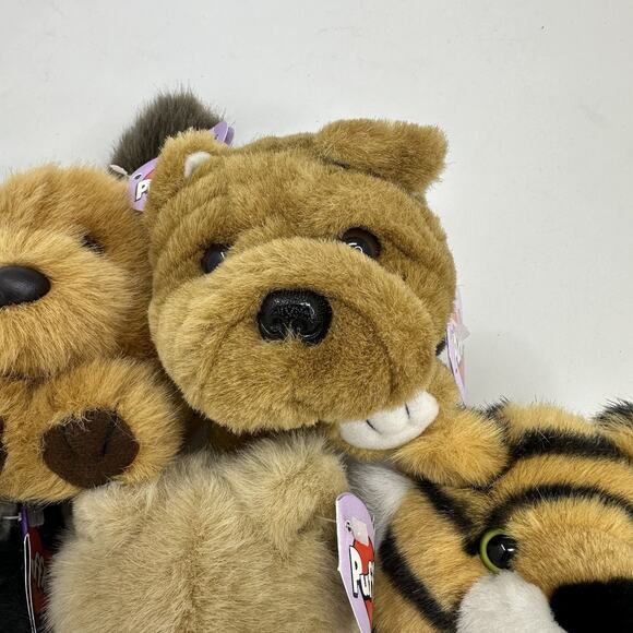 Puffkins Lot of 5 Plush Stuffed Swibco All Have Tags! Ape Dogs Tiger Bear - Picture 5 of 14